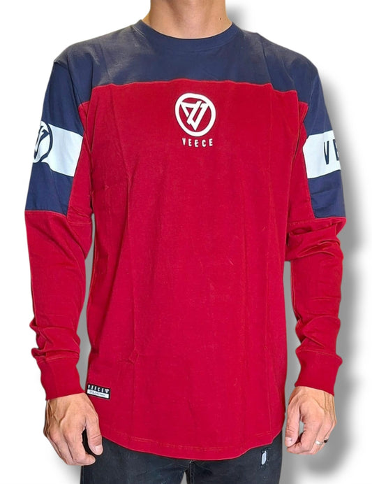 Polo Manga Larga VEECE red/blue