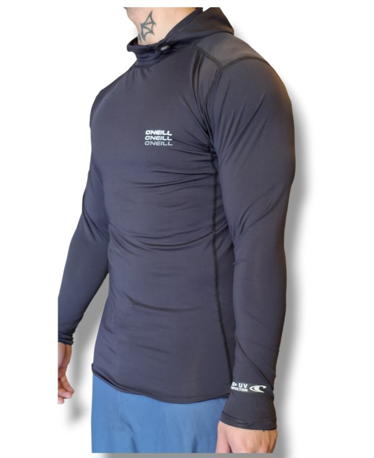 Licra ONEILL LS Black c/capucha