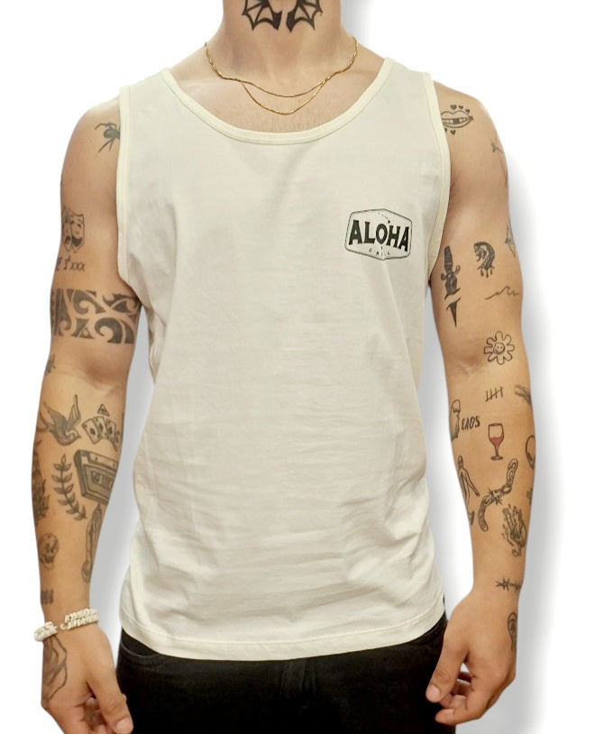BIVIDI ONEILL25- BIG ALOHA TANK - POWDER WHITE