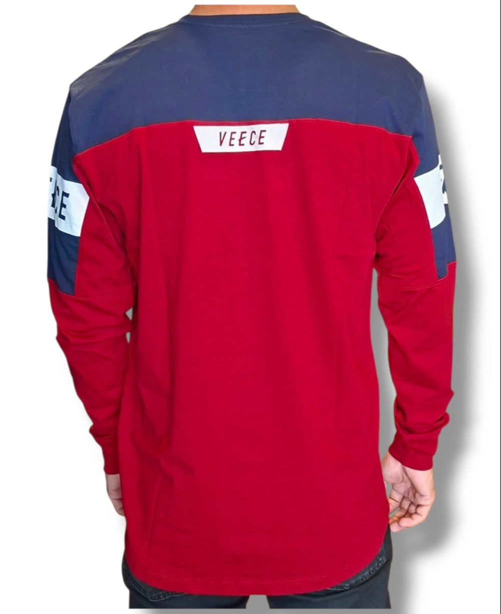 Polo Manga Larga VEECE red/blue